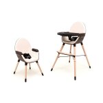 At4 - chaise haute bb volutive essentiel noir et sable 2 hauteurs