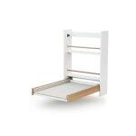 At4 - table � langer murale rabattable en bois avec matelas essentiel blanc et h�tre verni