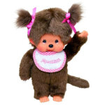 Monchhichi fille rose & blanc 20cm