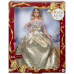 Barbie - poup�e barbie joyeux no�l�2025 - avec robe argent et or