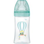 Biberon sensation + anti - colique 270ml air 0 - 6 mois ttine plate dbit 2