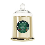 Bougie bonbonni�re dor�e sous cloche remplie de cire parfum�e senteur for�t enchant�e