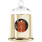 Bougie bonbonni�re dor�e sous cloche remplie de cire parfum�e senteur th� vanille