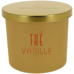 Bougie en verre dor� avec couvercle senteur th� vanille