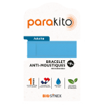 Bracelet parakito anti - moustiques rechargeable adulte bleu