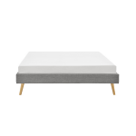 Cadre de lit emma avec sommier  lattes 140 x 190 cm gris clair
