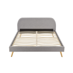 Cadre de lit matt avec sommier  lattes 160 x 200 cm gris clair