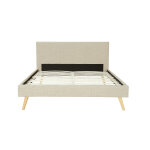 Cadre de lit en tissu beige 140x190 ines