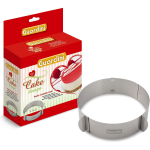 Cadre � p�tisserie r�glable rond guardini 16 - 28 cm, acier inox, couleur argent