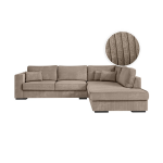 Canap� d'angle belami 6 places xxl en velours c�tel� - angle droit - taupe