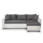 Canap d'angle convertible rversible avec coffre blanc / gris jade