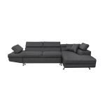 Canap d'angle droit convertible 5 places gris fonc - rio