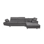 Canap d'angle droit convertible 5 places microfibre gris - rio