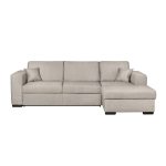 Canap d'angle droit convertible avec coffre tissu beige bahamas