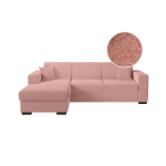 Canap� d'angle fuji xl convertible avec coffre en tissu bouclette - angle gauche - rose