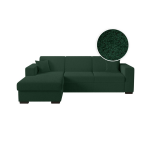 Canap� d'angle fuji xl convertible avec coffre en tissu bouclette - angle gauche - vert