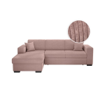 Canap� d'angle fuji xl convertible avec coffre en velours c�tel� - angle gauche - vieux rose