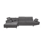 Canap d'angle gauche convertible 5 places microfibre gris - rio