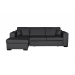 Canap d'angle gauche convertible avec coffre pu gris bahamas