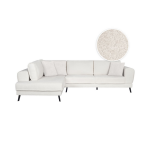 Canap� d'angle india convertible 2 coffres en bouclettes - angle gauche, blanc