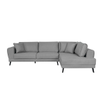 Canap� d'angle india convertible 2 coffres en tissu - angle droit, gris clair