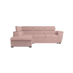 Canap� d'angle paola convertible avec coffre en velours c�tel� - angle gauche - rose