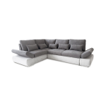 Canap� d'angle sebastian r�versible et convertible avec coffre en simili et tissu - gris clair