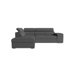 Canap� d'angle soan convertible en tissu - gris fonc� - angle gauche