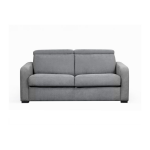 Canap� carole convertible 3 places couchage quotidien 140x190cm en tissu - gris clair