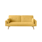 Canap� droit scandinave elga convertible 3 places en tissu - jaune