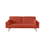 Canap� droit scandinave elga convertible 3 places en tissu - rouille
