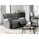 Canap de relaxation 2 places en microfibre et simili - gris