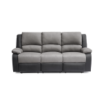 Canap de relaxation 3 places relax pu noir + microfibre grise