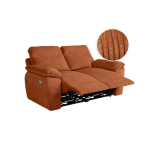 Canap� de relaxation �lectrique ross 2 places en velours c�tel� - terracotta