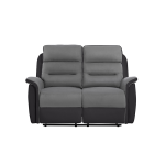 Canap de relaxation manuel 2 places en pu noir et microfibre grise king