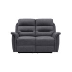Canap de relaxation manuel 2 places en tissu gris fonc king