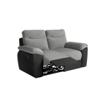Canap� de relaxation manuel ross 2 places en tissu et simili - noir / gris
