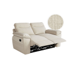 Canap� de relaxation manuel ross 2 places en tissu textur� 3d - beige