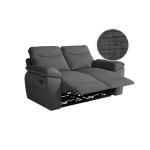 Canap� de relaxation manuel ross 2 places en tissu textur� 3d - gris fonc�