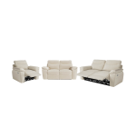 Canap�s de relaxation ross �lectriques 3 et 2 places et fauteuil en tissu antitache - beige