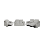 Canap�s de relaxation ross �lectriques 3 et 2 places et fauteuil en tissu textur� 3d - gris clair