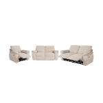 Canap�s de relaxation ross �lectriques 3 et 2 places et fauteuil en velours c�tel� - beige