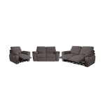 Canap�s de relaxation ross �lectriques 3 et 2 places et fauteuil en velours c�tel� - gris