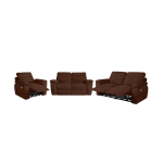 Canap�s de relaxation ross �lectriques 3 et 2 places et fauteuil en velours c�tel� - marron