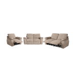 Canap�s de relaxation ross �lectriques 3 et 2 places et fauteuil en velours c�tel� - taupe