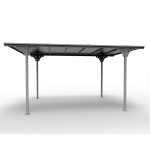 Carport aluminium toit plat coloris gris anthracite / surface ext�rieure : 14, 70 m2 / toit avec plaques ...