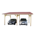 Carport monopente 2 voitures / 6 poteaux section 120 x 120 mm / couverture bardeau bitum�r / assemblage ...