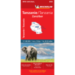 Carte nationale tanzanie / tanzania - zanzibar (carte)