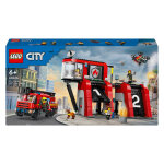 La caserne et le camion de pompiers