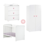 Chambre compl�te b�b� avec lit 120x60cm, commode � langer et armoire 2 portes